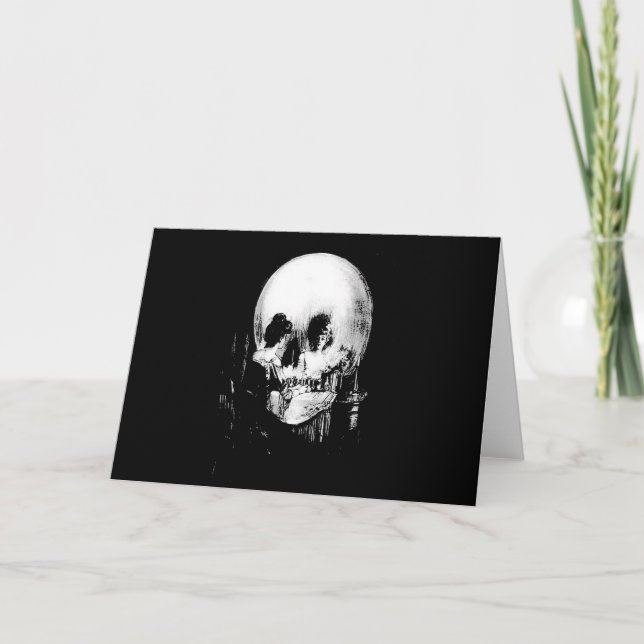Kvinnor med Halloween-hudreflektion i Spegel Kort (Framsida)