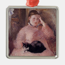 Kvinnor med Katt (av Edouard Manet) Julgransprydnad Metall