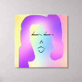 Kvinnor med Lila Hair Poster Canvastryck