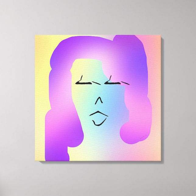 Kvinnor med Lila Hair Poster Canvastryck (Framsida)