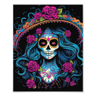 Kvinnor med Makeup Ansikte Halloween Fototryck