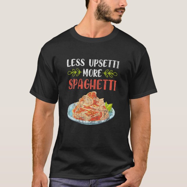Kvinnor med mindre uppstötning Mer Spaghetti Pasta T Shirt (Framsida)