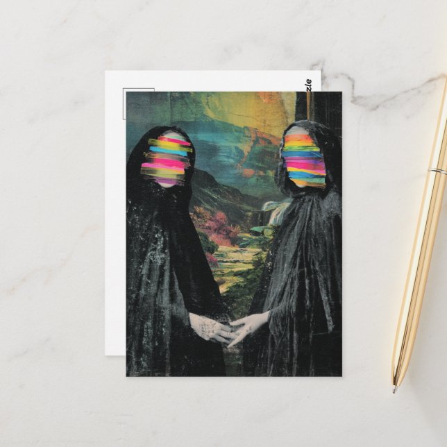 Kvinnor med obehandlad Ansikte Vykort (Fram/Back In Situ)