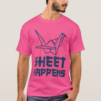 Kvinnor med Papper vikning Lakan råkar Origami Pap T Shirt