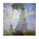 Kvinnor med parasol av Claude Monet Kakelplatta<br><div class="desc">Besök min affär om du vill ha mer intressant design och fler valmöjligheter i färg. =>     zazzle.com/iwheels*</div>