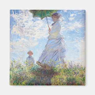 Kvinnor med parasol av Claude Monet Magnet