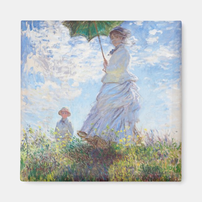 Kvinnor med parasol av Claude Monet Magnet (Framsidan)