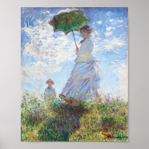 Kvinnor med parasol av Claude Monet Poster