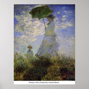 Kvinnor med parasol av Claude Monet Poster