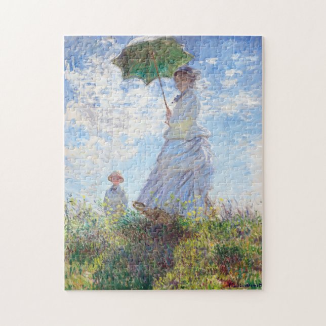 Kvinnor med parasol av Claude Monet Pussel (Vertikal)