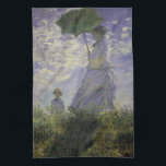 Kvinnor med parasol av Claude Monet, Vintage Art Kökshandduk<br><div class="desc">Stroll, Camille Monet och Hennes son Jean (Woman med parasol) (1875) av Claude Monet är en vintage imponerande bra konsthamn med porträtt. En mor som tar en promenad med sitt lilla barn i en fält eller vår. Hon håller ett paraply i sol och bär en vacker klänning som blåser i...</div>