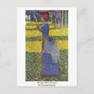 Kvinnor med parasol av Georges Seurat Vykort