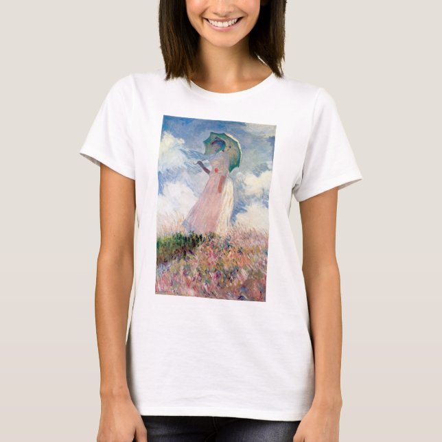 Kvinnor med parasol, Claude Monet, 1886 T Shirt (Framsida)