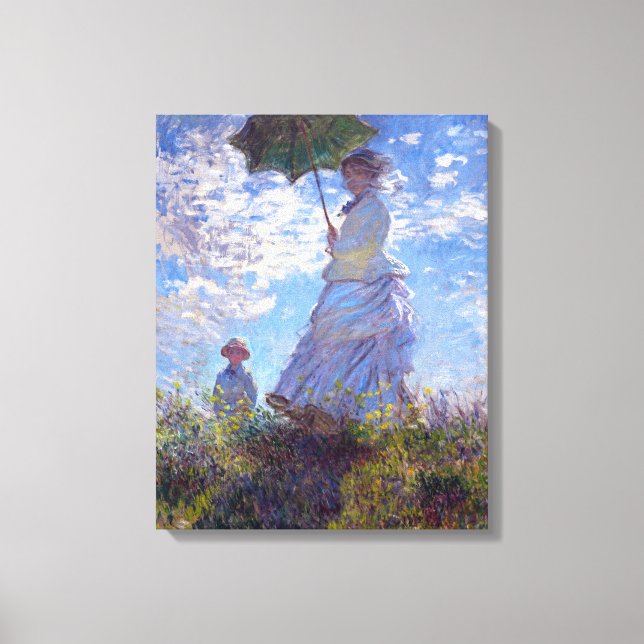 Kvinnor med Parasol Claude Monet Fine Art Canvastryck (Framsida)