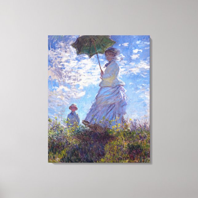 Kvinnor med Parasol Claude Monet Fine Art Canvastryck (Framsida)