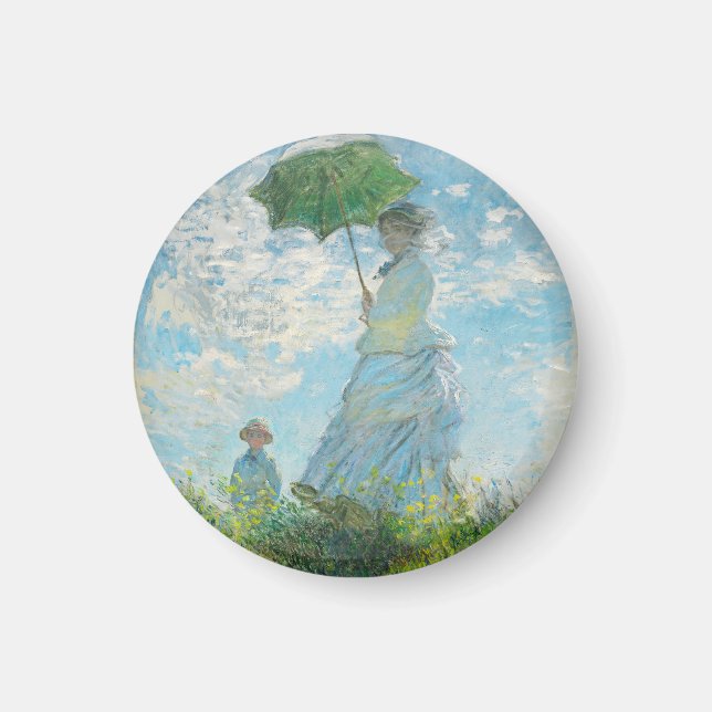 Kvinnor med Parasol Claude Monet Magnet (Framsidan)