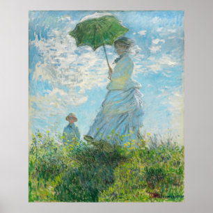 Kvinnor med Parasol Claude Monet Poster