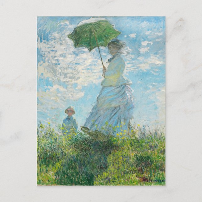 Kvinnor med Parasol Claude Monet Vykort (Framsida)