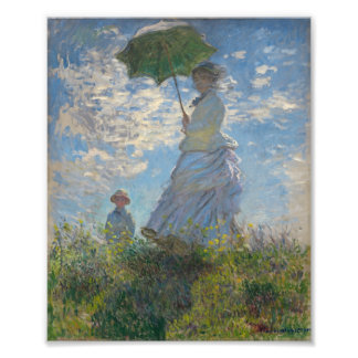 Kvinnor med parasol - Madame Monet och Hennes son Fototryck