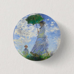 Kvinnor med parasol, madame Monet och hennes son Knapp