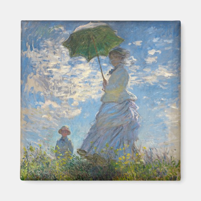 Kvinnor med parasol - Madame Monet och Hennes son Magnet (Framsidan)