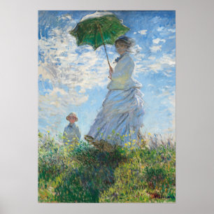 Kvinnor med parasol, madame Monet och hennes son Poster
