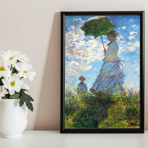 Kvinnor med parasol - Madame Monet och Hennes son Poster