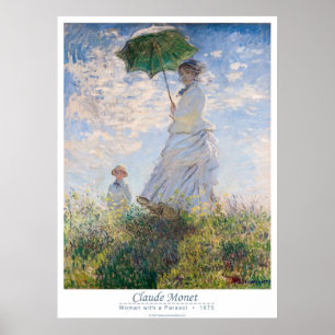 Kvinnor med parasol - Madame Monet och Hennes son Poster