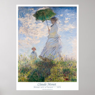 Kvinnor med parasol - Madame Monet och Hennes son Poster