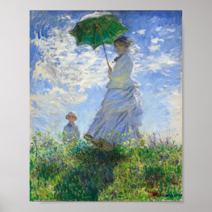 Kvinnor med parasol, madame Monet och hennes son Poster
