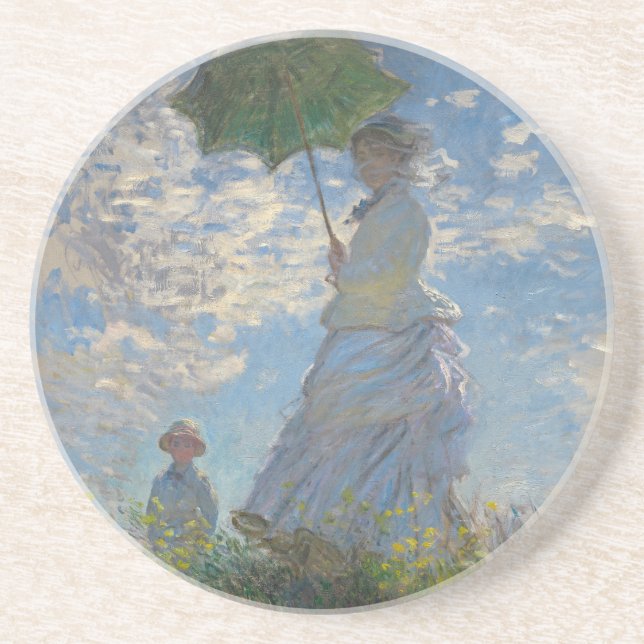 Kvinnor med parasol - Madame Monet och Hennes son Underlägg (Framsidan)