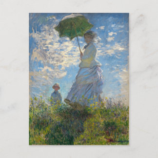 Kvinnor med parasol - Madame Monet och Hennes son Vykort