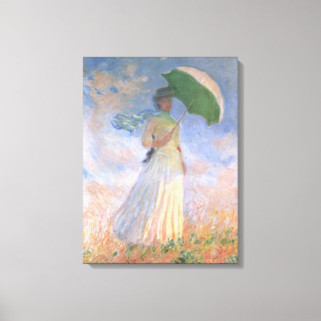 Kvinnor med parasol Monet Fine Art Canvastryck (Framsida)