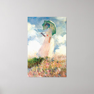 Kvinnor med Parasol Vintage Claude Monet 1886 Canvastryck