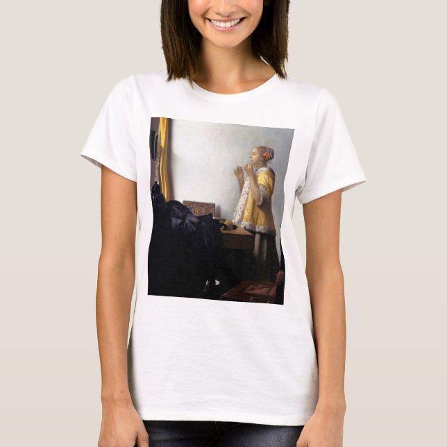 Kvinnor med Pearl Necklace, Johannes Vermeer T Shirt (Framsida)
