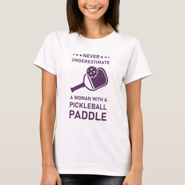 Kvinnor med Pickleball Paddle T Shirt (Framsida)