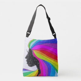 Kvinnor med Rainbow Hair Kor Body Bag eller Tote Axelväska