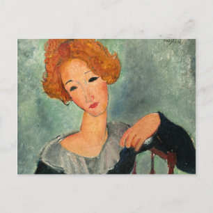 Kvinnor med Red Hair 1917 av Amedeo Modigliani Vykort