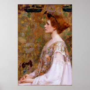 Kvinnor med Red Hair av Albert Herter Poster