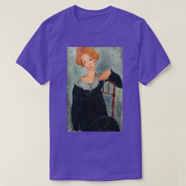 Kvinnor med Red Hair av Amedeo Modigliani 1917 T Shirt (Design framsida)