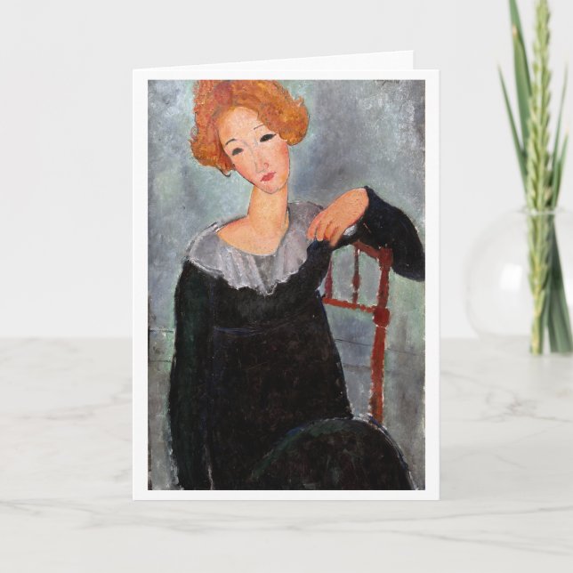 Kvinnor med Red Hair, Modigliani Kort (Framsida)