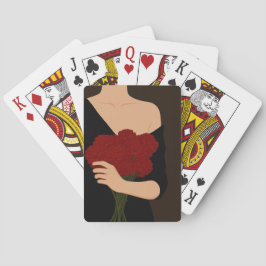 Kvinnor med röda blommor casinokort