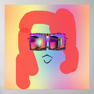 Kvinnor med rött hår + solglasögon poster