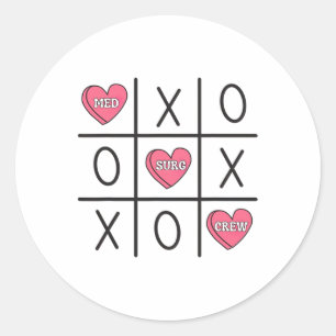 Kvinnor med Surg Nurse Valentine Day Medical Surgi Runt Klistermärke