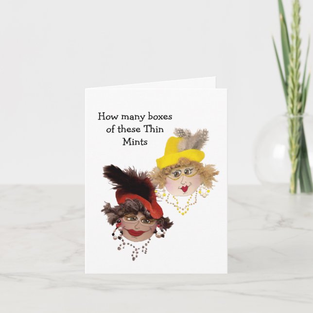 Kvinnor med Thin Mint Cookie Humor Kort (Framsida)