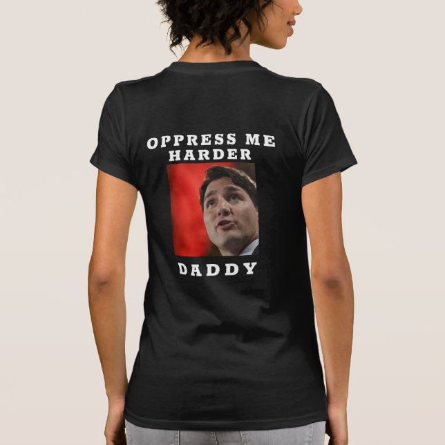 Kvinnor med Trudeau Ansikte T-Shirt (Baksida)