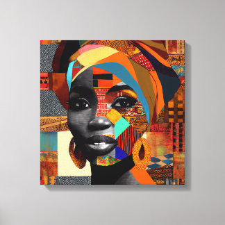 Kvinnor med turban-afrikansk bärare canvastryck