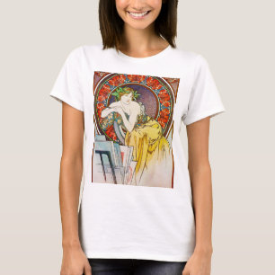 Kvinnor med vallmo, Mucha T Shirt