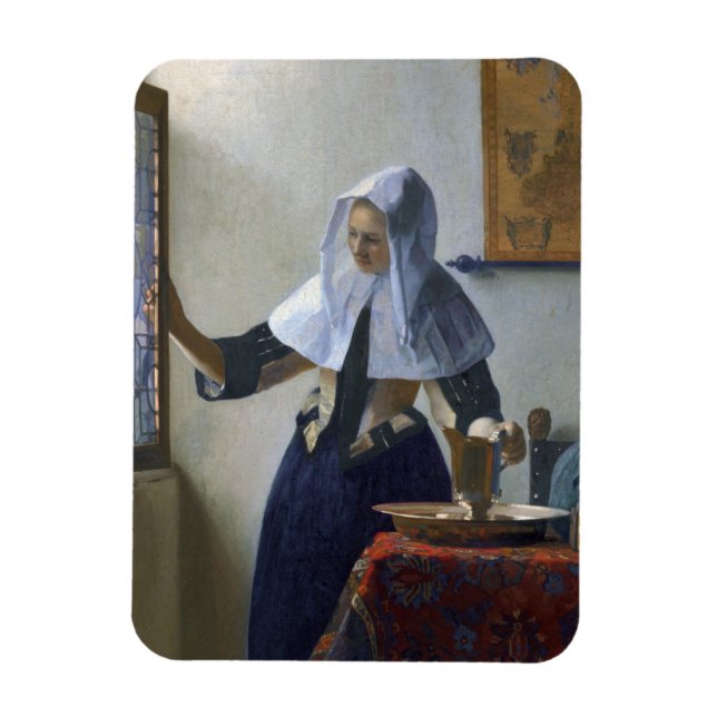 Kvinnor med Vatten Jug Johannes Vermeer Magnet (Vertikal)