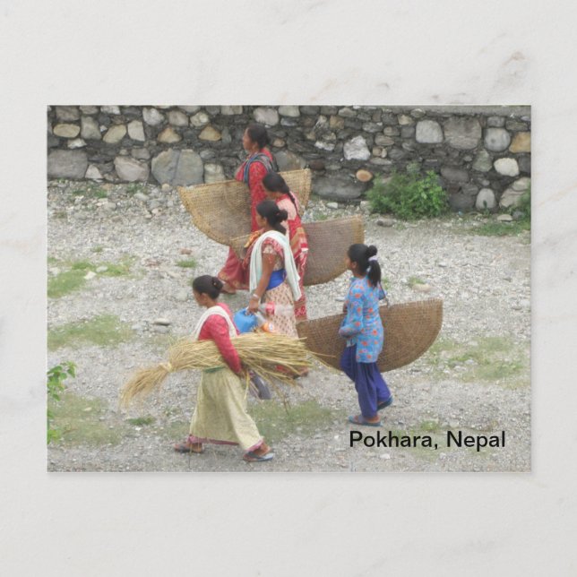 Kvinnor med vävstolar vykort (Framsida)